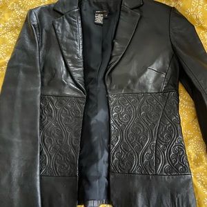 Vintage Embroidered Leather Jacket!